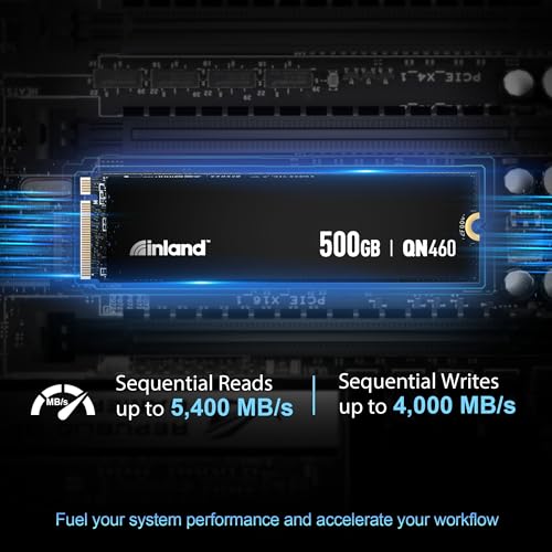INLAND QN460 SSD 500GB Gen4 NVMe M.2 Internal Gaming Solid State Drive, Up to 5,300MB/s, Storage and Memory for Laptop & - Additional View