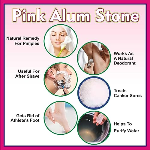 Image of Pink Fitkari Alum for Water Purification, Sores, Teeth Cracks, Skin Care, After Shave, Deodorant - 250 gram