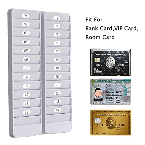 Jmiuhacou Card Rack,Keeps Swipe Cards, Badges, Id's And Other Items Neatly Organized,Includes Self-Adhesive Number Labels (24Slot) #TOP4