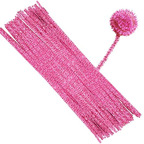 Cure-pipes paillettes scintillantes rose de 30,5 cm avec reflets iridescents pour projet créatif