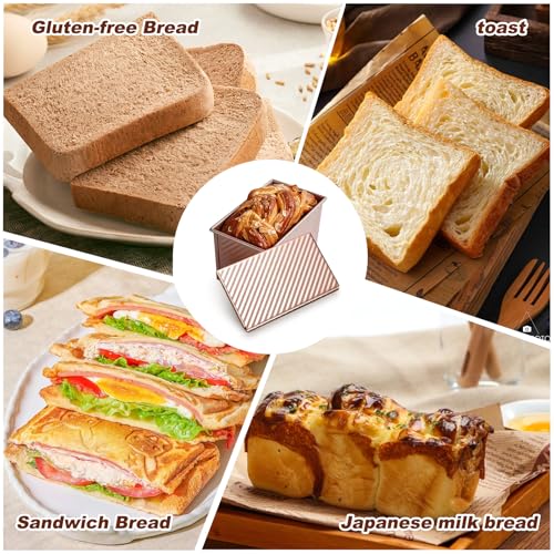 Carbon Steel Pullman Loaf Pan with Lid, Non-Stick Baking Pan for Bread, 1 lb Dough Capacity, Send Goods from Local Warehouse - Image 7