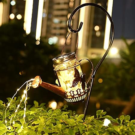 Amazon Co Jp Drawihi ガーデンライト メイソンジャー風 屋外 じょうろ型 防水 ホワイト かわいい蝶led ガーデン おしゃれ アンティーク 無線 防犯 ガーデン テラス ベランダ 歩道 屋外 屋内 照明 クリスマス 飾り ランプ クリスマスライト Diy 工具 ガーデン
