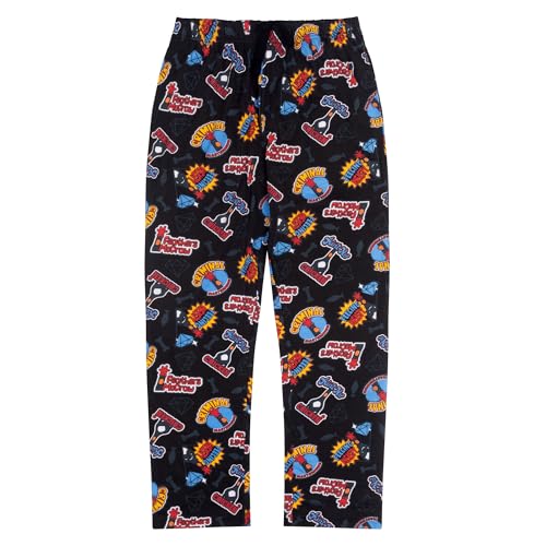 Wallace & Gromit - Feathers McGraw 100% Cotton Mens Lounge Trousers All Over Print Pyjama Bottoms McGraw L Black