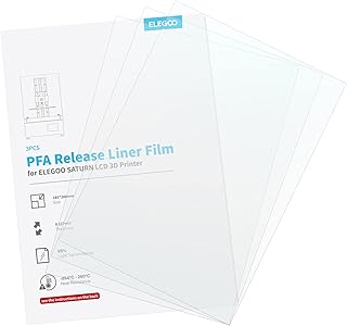 ELEGOO 3 PCS PFA Release Liner Film 260 x 185 mm for ELEGOO Saturn Series Resin 3D Printer