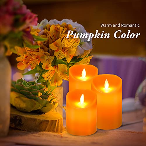 Aku Tonpa Real Wax Flameless Candles Battery Operated Led Fake Candle Set With Remote Control And Timer For Halloween Decorations (Pumpkin) #TOP6