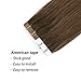 16 inches Remy Tape in Extensions Human Hair Full Cuticle Virgin Human Hair Straight 40g 20pcs Medium Brown Color