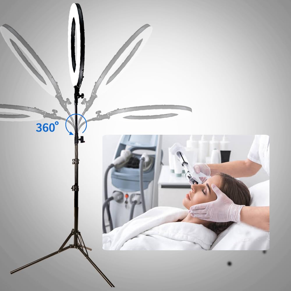 18" 60WLED Lumière Anneau Eclairage Beauté Tatouage Sourcil Lampe Dimmable Maquillage Lumière Photographie Studio Prise de Vue Extérieure avec Fente pour Batterie