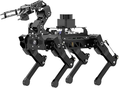 PuppyPi Robot Dog with ChatGPT Large AI Models AI Embodied Intelligence ROS Robotic Dog Vision Scene Voice Understanding SLAM Mapping Navigation Bionic Quadruped Robot, Ultimate Kit & RaspberryPi5 4GB