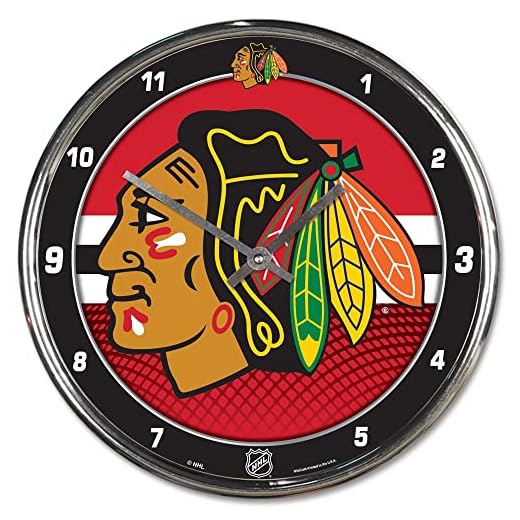 Wincraft NHL Chicago Blackhawks Chrome Clock
