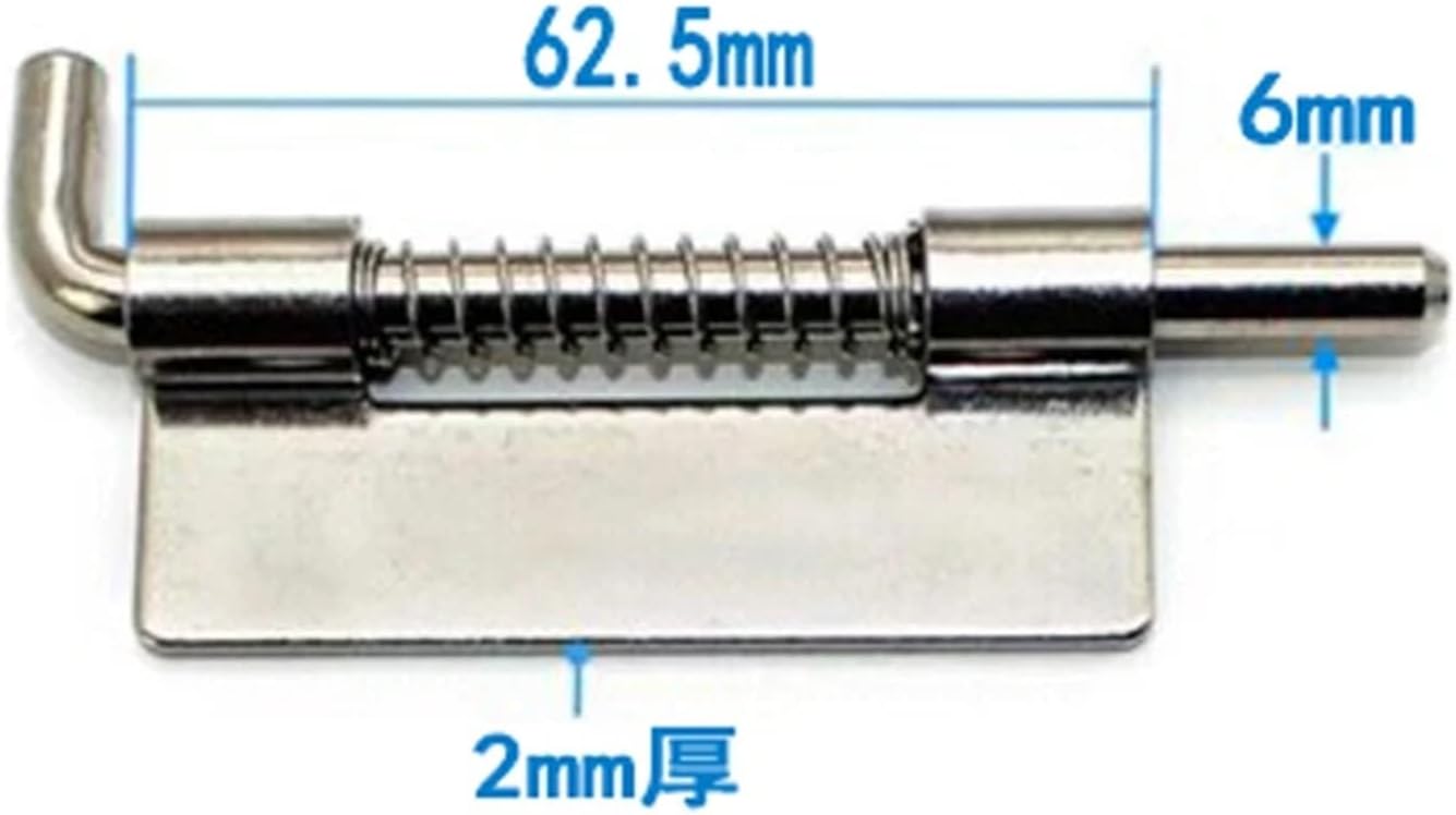 1PCS CL225-1 Stainless Steel Welding Industrial Spring Hinges for Electric Cabinet Door Iron Color Box SmalI Hinges with Springloaded(Silver)