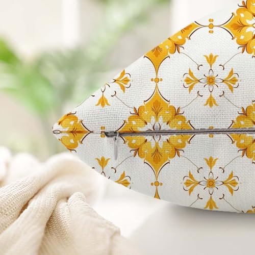 Housse de coussin extérieur orange pour canapé de terrasse