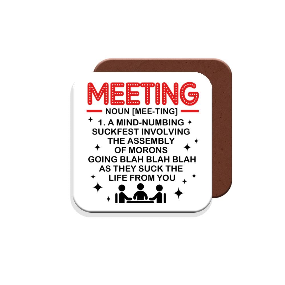 Muggz Coaster Funny Work Meetings Gift - Giftset - Made By In The Uk