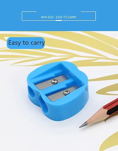 Miniatura 3 de 200 sacapuntas de doble agujero a granel, pequeños sacapuntas de doble agujero, sacapuntas de colores de 2 agujeros para niños, sacapuntas manuales