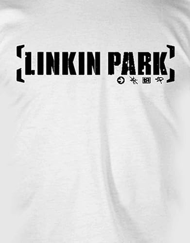 Miniatura 3 de Linkin Park Men's Bracket Logo (White) T-Shirt White