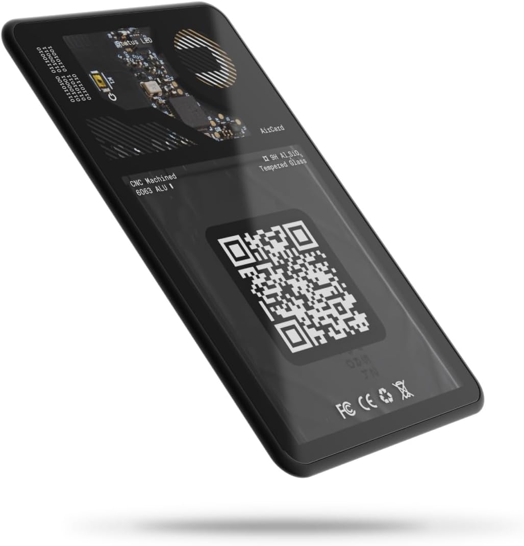 Rolling Square AirCard Bluetooth Tracker for Misplaced Items, Business Card with NFC and QR Code, Compatible with App Find My with Sound Signal, Ultra