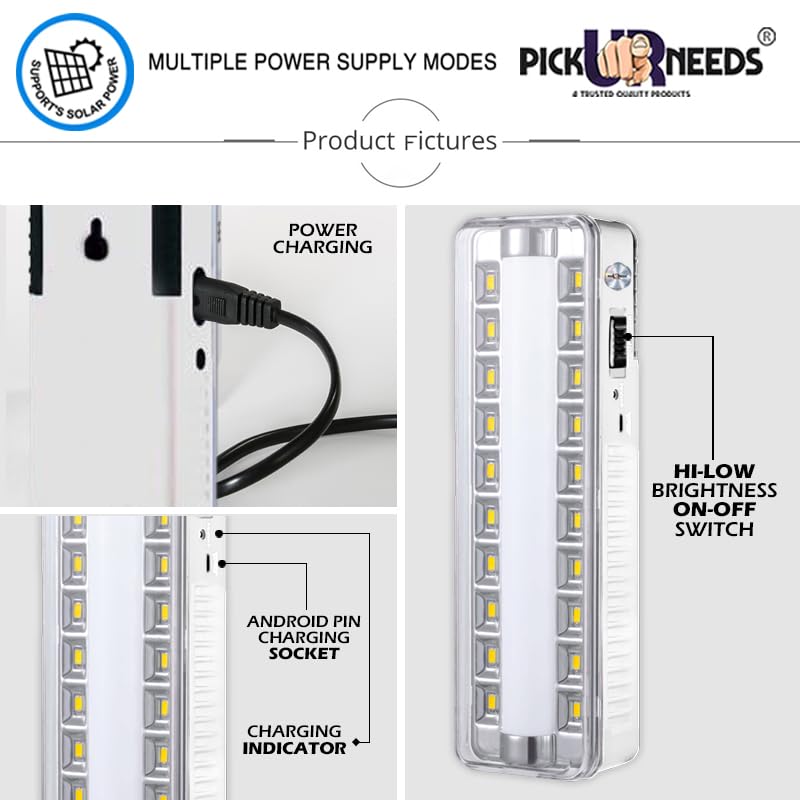 Image of Pick Ur Needs Rechargeable Home Emergency Tube +10 SMD LED Floor Lantern Lamp Light (White 2)