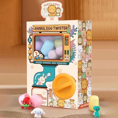 Lalvilaiy Mini Vending Machine Kids Toys Claw Machine Dragon Egg Twist Toy Interactive Creative Surprise Eggs with Toys Inside Perfect for Birthdays Halloween Christmas easter egg hunt gift (yellow)