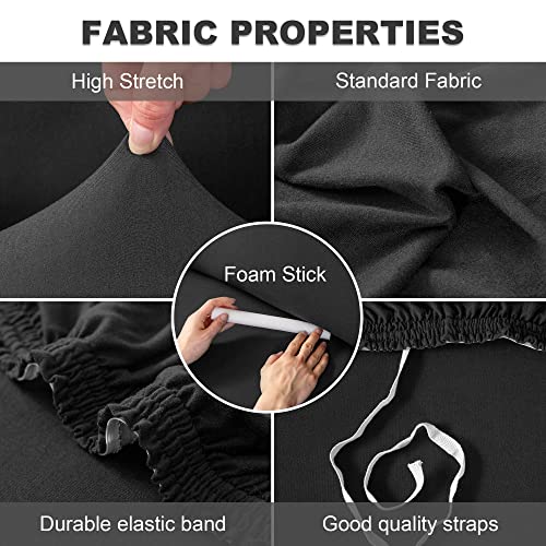 Bt.wa Couch Cover L Shape Sectional Sofa Cover 2-Piece Soft Stretch Reversible Sofa Slipcover 3 Seater + 3 Seater Furniture Protector Couch Slipcover With 2Pcs Pillowcases (Black) #TOP3