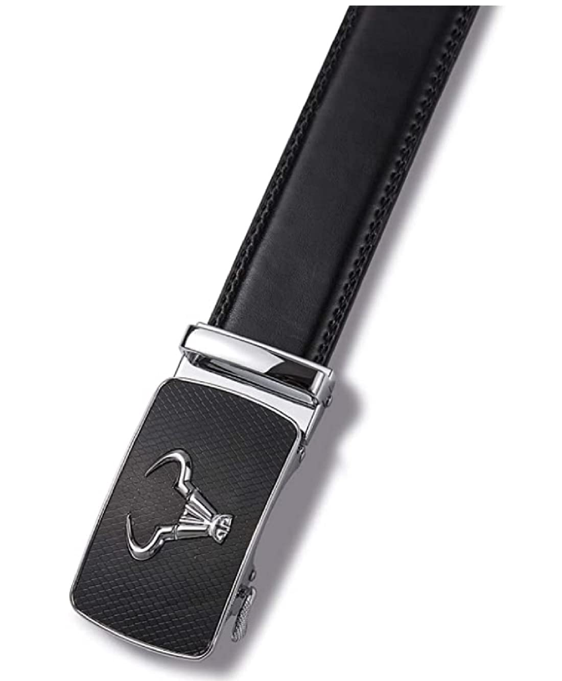 Contacts Genuine Leather Belt for Men with Autolock Buckle - Micro Adjustable Belt Fit Everywhere | Formal & Casual | Elegant Gift Box (Black) 2