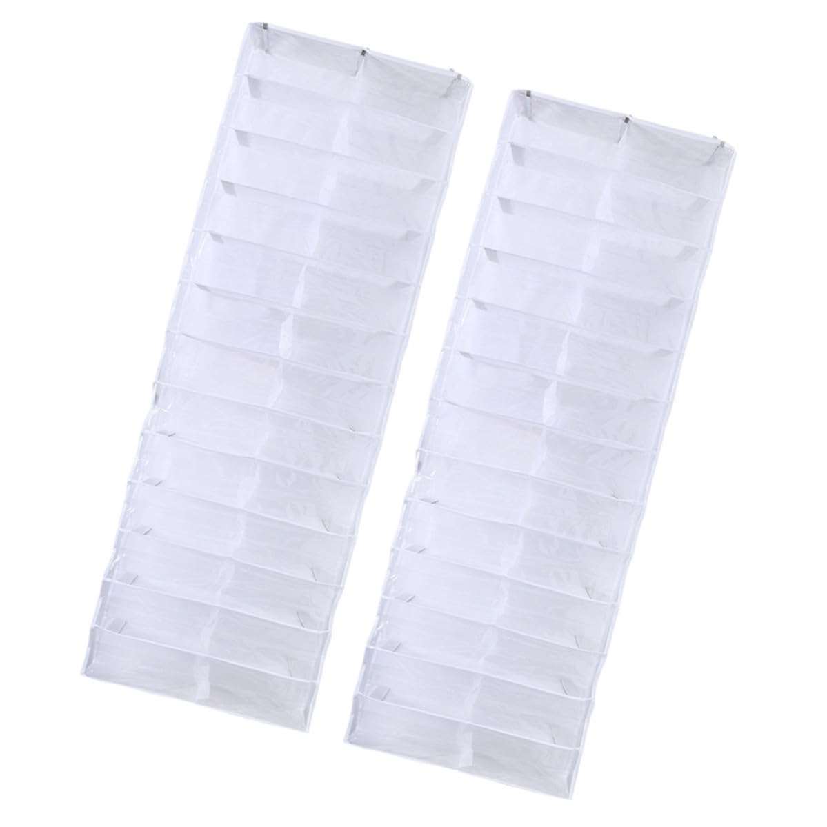 VALICLUD 2 Piezas Organizador de Zapatos, Bolsa Organizadora de Zapatos para Puerta, 26 Bolsillos, Blanco, Pvc, Tela No Tejida y Metal, Gancho, para Bufandas y Pequeños Objetos, Dormitorio