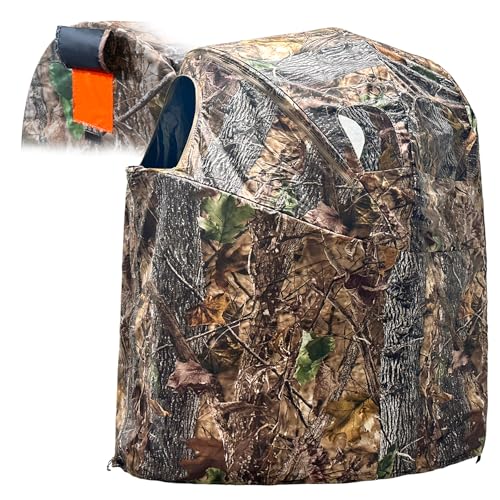 WTVIDAS Hunting Blinds with Chair Pop Up Ground Blinds with Carrying Bag Portable 1-Person Hunting Tent for Deer & Turkey Hunting