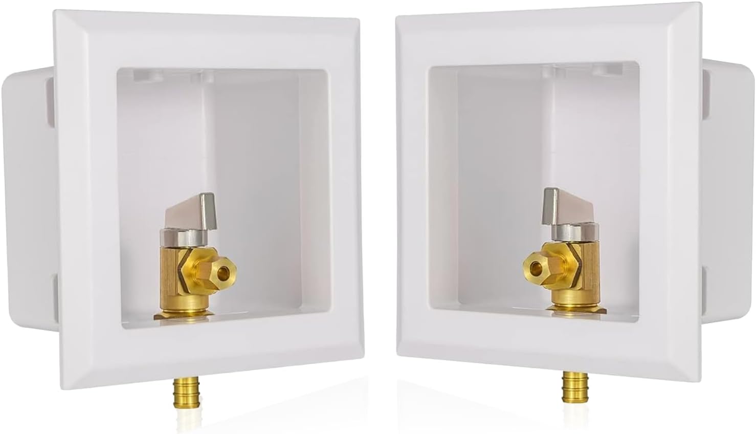 (Pack of 5) GUOFIS Icemaker Outlet Box with Pre-installed 1/4-Turn Ball Valve(1/2" PEX Crimp Inlet X 1/4" OD Compression Outlet)