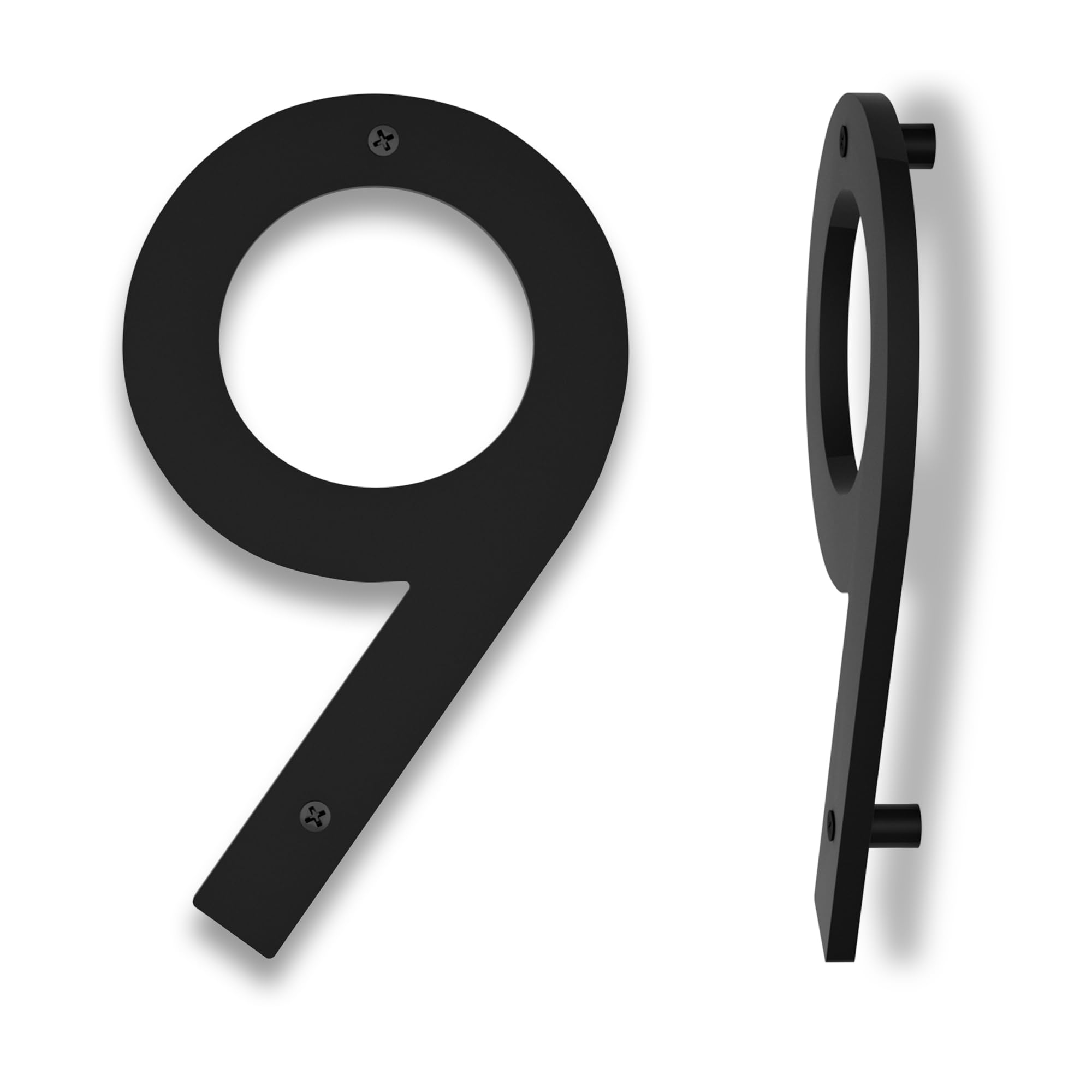 Numéros De Maison Flottants Modernes De 25,4 Cm Pour L'extérieur, Grand Numéro D'adresse Noir Avec Kit De Clous Et Modèle, Faciles à Monter Pour