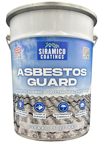 Asbestos Guard™ | Sealant Paint & Coating - Full Protection for Cladding, Gutters and Roofs (Clear, 5 Litre)