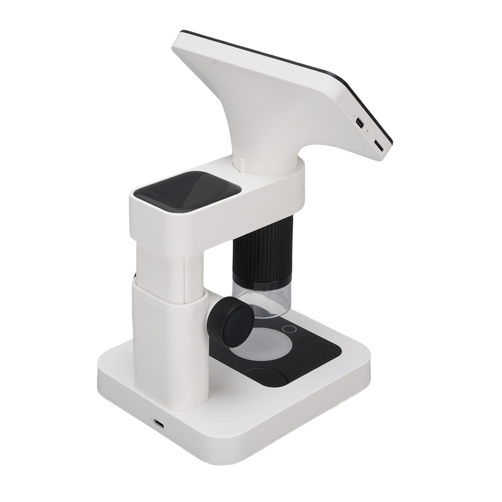 Microscopio Elettronico, Microscopio Digitale con Schermo IPS da 4,5 Pollici, 12MP 1080P, Zoom da 5X a 32X, 8 Luci LED, Tipo C, per Insegnamento Ai Bambini, Osservazione della Natura, (BLACK)