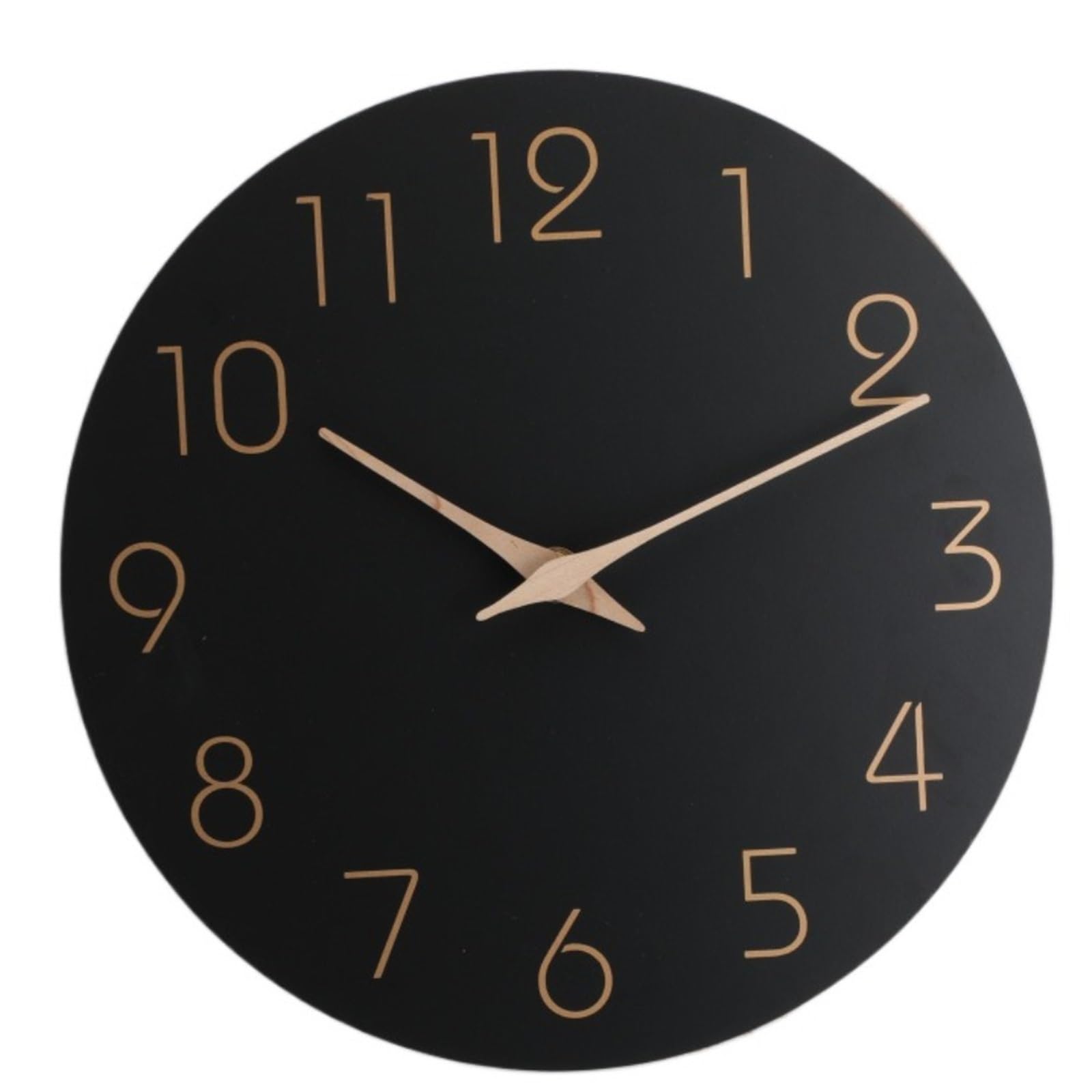 DJSKLDF Wall clock Creative 10 Inch Wall Clock Non Ticking Hanging Digital Minimalist Style Round Scale Dining Room(Black)