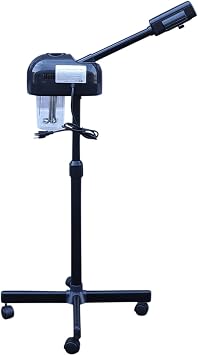Pro 2 in 1 Facial Steamer with Ozone - Mobile Standing Spa Equipment for Deep Skin Care & Cleansing - Large Capacity 0.2 Gallon with 360 Rotation - Ideal for Salons and Home Use.
