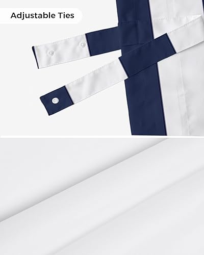 Miniatura 7 de Cenefa de amarre de ancla roja náutica para ventanas de cocina, cenefas de cortina con rayas blancas y azul marino de 54 x 18 pulgadas, 1 panel de