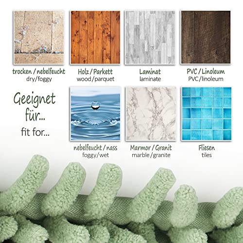 COM-FOUR® 4X Ersatz-Bezug für Bodenwischer - Wischbezug aus Microfaser Chenille zur gründlichen Reinigung - Wischmopp-Bezug zur Bodenreinigung (4 Stück - blau/rosa/grün/grau)