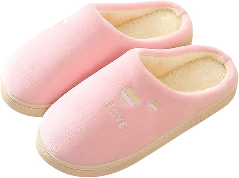 Pantoufles Pour Enfants Filles 32 - En Coton Doublé Chaud - Pantoufles Pour Enfants - Pantoufles En Peluche - Antidérapantes - Chaussons D'intérieur Et D'hiver Confortables En Feutre, Rose, 24 EU