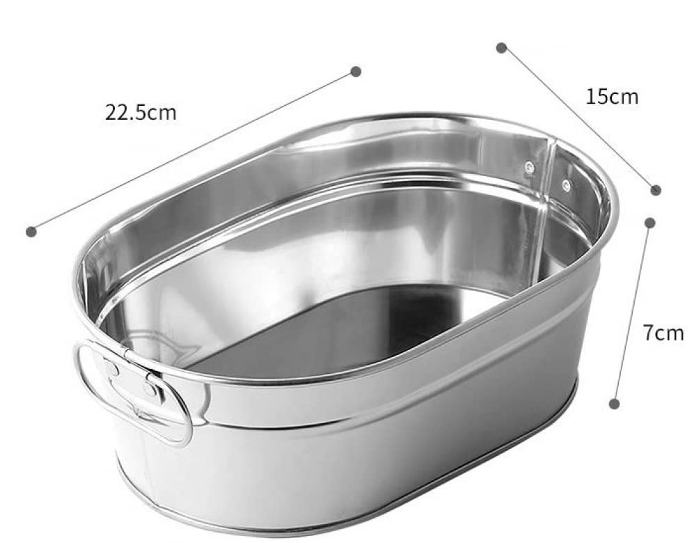 Cubo de Metal para Aperitivos de Acero Inoxidable, Cubo para Pepitas de Pollo, Plato para mariscos, contenedor, Bandeja para Servir Comida para Fiestas