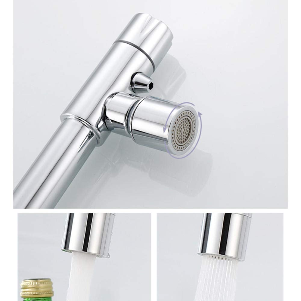 Grifo de Cocina 3 Vias para Osmosis Plegable Caliente y Fría Rotación 360 ° Latón 2 Modos Agua Potable Directa Grifos de Cocina Cromado