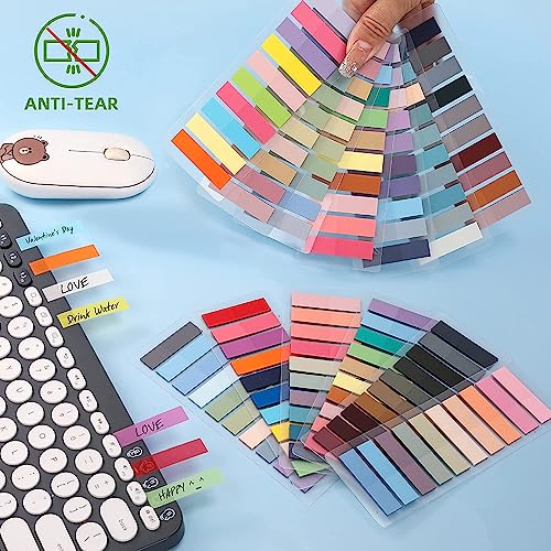 Zadanle 3200 peças de abas de livros para anotação, abas adesivas, notas adesivas transparentes, mat