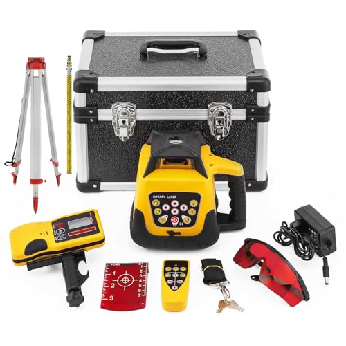 Rotary Laser Level Kit 500m Range - Complete Tools Set for Outdoor Construction Professionals - Measuring Equipment for Industry