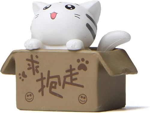 Miniatura 1 de Walbest Lindas figuras de gato para decoración de escritorio, gato en miniatura en caja de cartón, figuras de gato, caja coleccionable, figura de