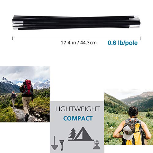 Brilliance4U Tent Poles Replacement, Pre-Assembled Aluminum Tent Pole, 7001 T6 Heated Tent Rod 0.33”8.5Mm, 176.7 In /14.7Ft 1 Pole Pack #TOP2