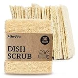 Natural Loofah Dish Sponge (Pack 30) Multipurpose Dish Sponges - 100% Biodegradable Compostable Dishwashing Scouring Pad Zero Waste (2.75" x 2.75" Each)