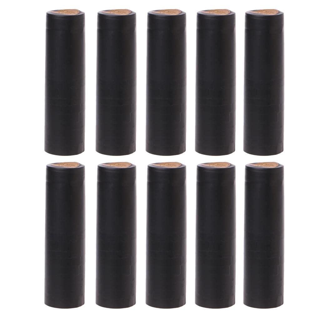 100 Pack PVC Shrink Capsules Final Covers for Wine Bottles, 32mm Black