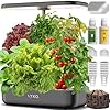 Lykoclean hydroponics growing system 12 pods indoor herb garden with grow light water pump automatic timer smart indoor gardening system for salad lettuce fruit vegetable plant grey  urban country home decor