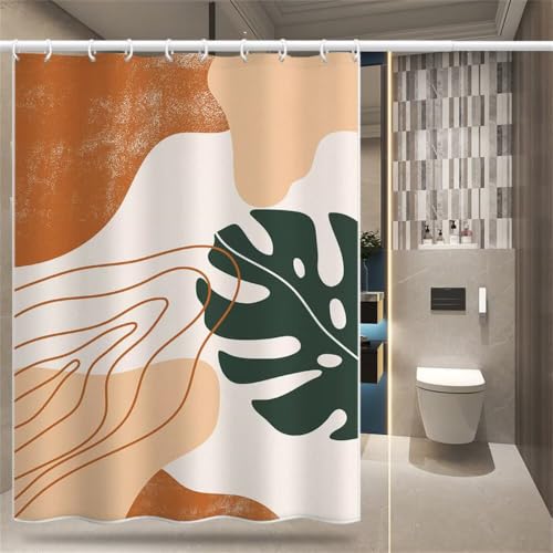 Rideau baignoire abstrait dessiné à la main en tissu polyester premium