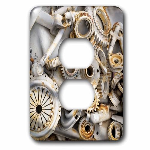 Couvercle de prise 2 rusty parts 3dRose pour déco industrielle rustique