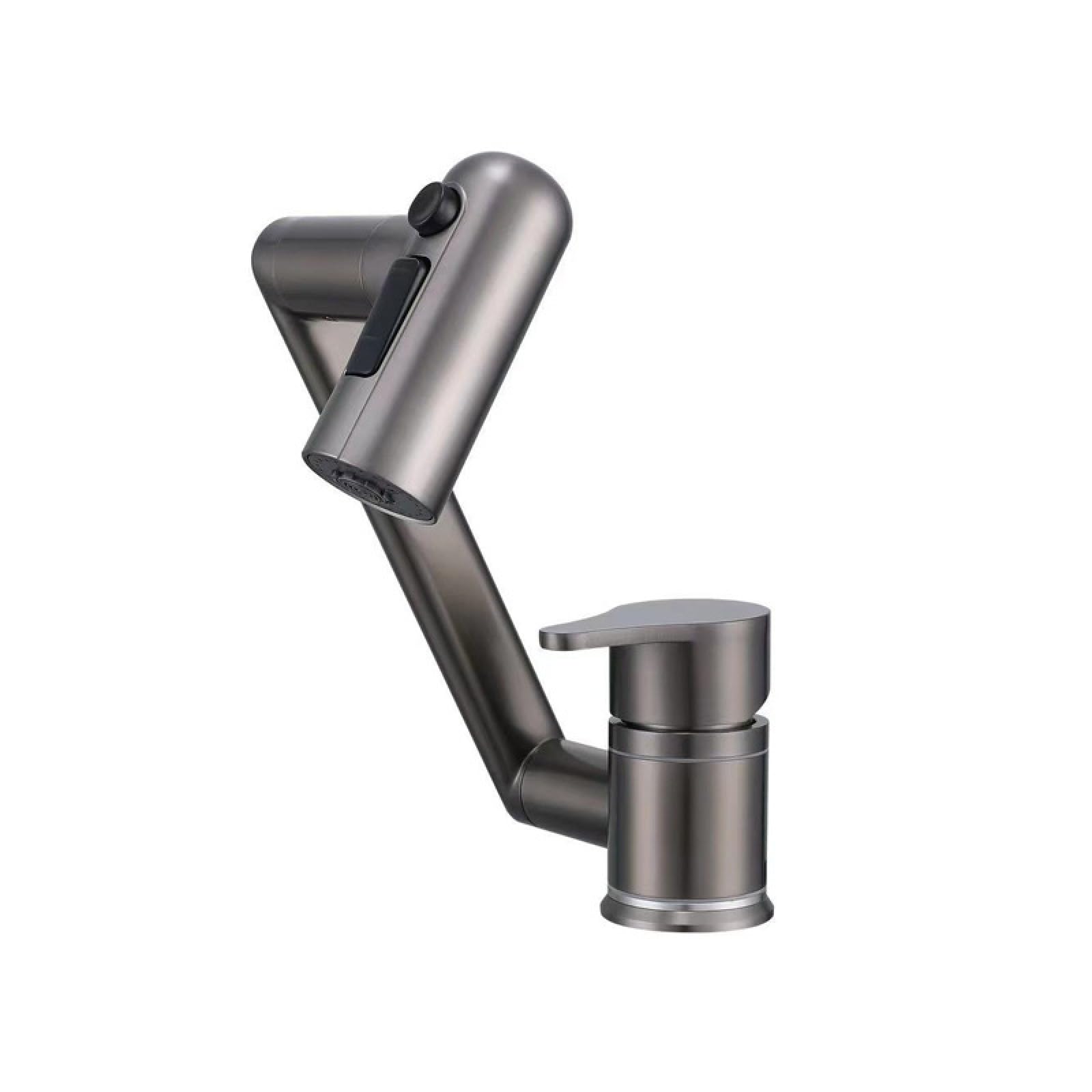 Fanjubei Gunpowder Gray Kitchen 304 Stainless Steel Rotating Hot And Cold Faucet, Gun Gray