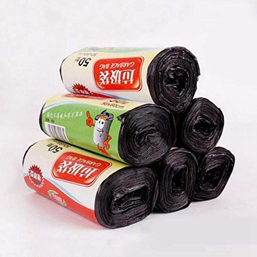 TINGS 50Pcs pack Disposable Garbage Bags Kitchen Trash Bag Household Storage Bags Trash Bags,Black,40x50cm