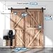 ZEKOO 5.5 FT Single Track Bypass Sliding Barn Door Hardware Kit for Double Doors, Bypass Barn Door Hardware, Flat Track Roller, One-Piece Rail Low Ceiling (5.5FT)