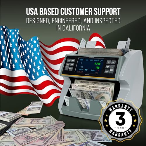 Image of KOLIBRI Money Counter Machine I LCD Display I Business Grade I Advanced IR /UV /MG /MT /DD /HLF Detection I Mixed Denomination (USD) I 1,200 Notes /Min I 3-Year Warranty I KBR-1500 V2