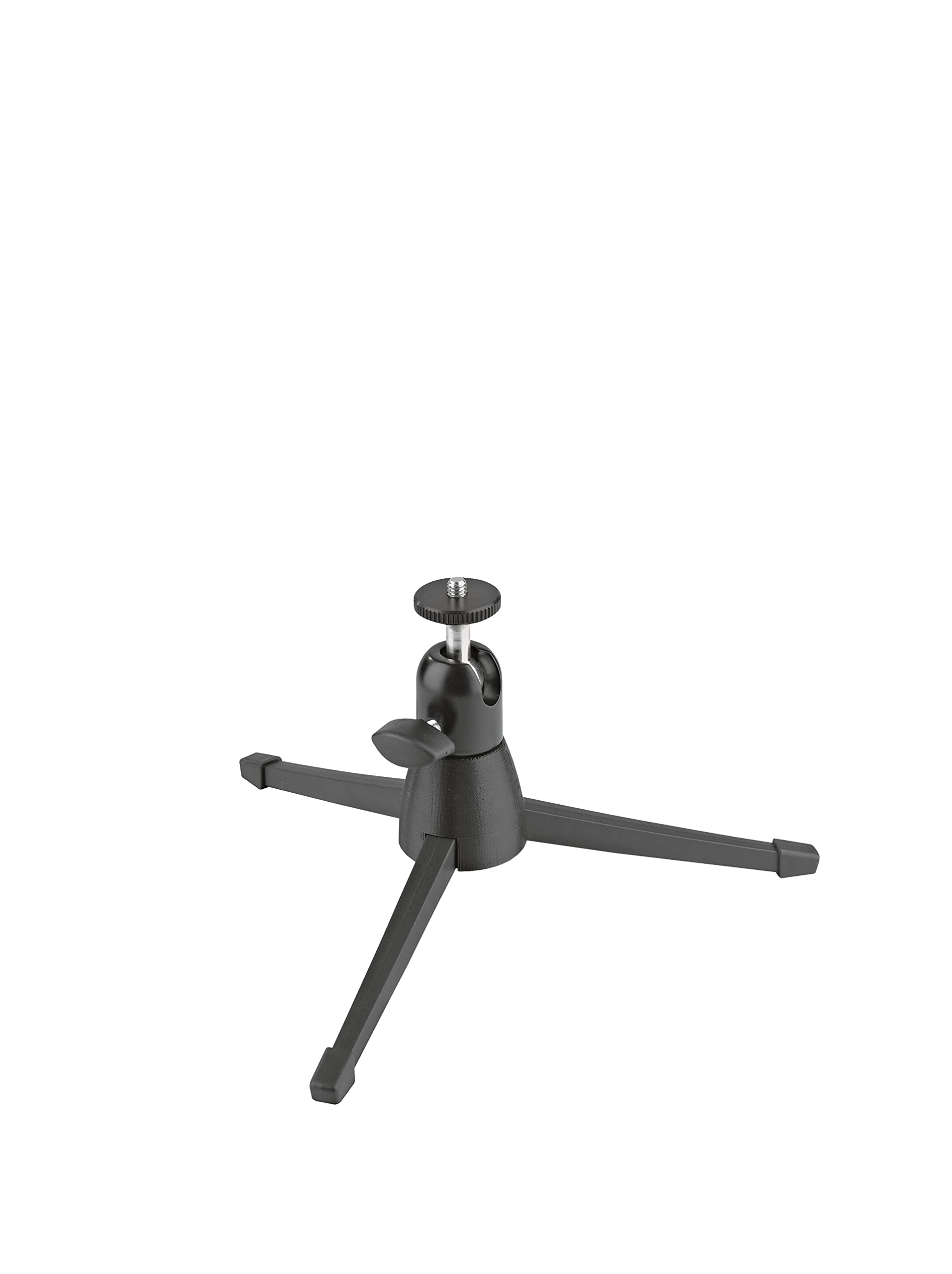 K&M 19783 - Trípode de Mesa para cámara de Acero Negro con rotación de 360°, inclinación de 90°, Agarre Flexible y Estable